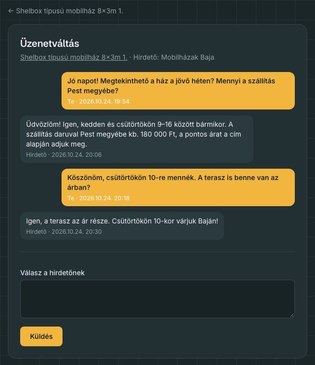 Üzenetváltás a vevővel